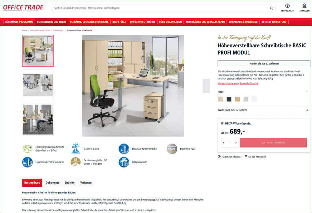 Regionale Büromöbel aus Zürich - z. B. Stehtische für die Gesundheit