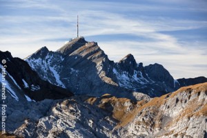 Säntis ist der höchste Berg, 2502 m.ü.M